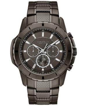 Caravelle New York By Bulova Men's Chronograph Gunmetal Stainless Steel Bracelet Watch 48mm 45a139