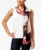 Vince Camuto Silk Blossom Oblong Scarf