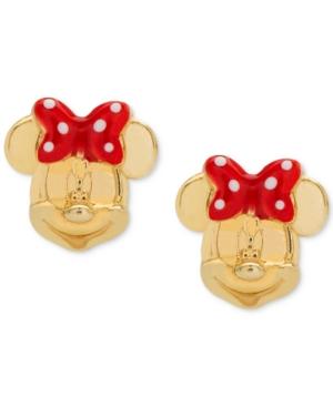 Disney Children's Minnie Mouse Bow Stud Earrings In 14k Gold