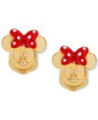 Disney Children's Minnie Mouse Bow Stud Earrings In 14k Gold