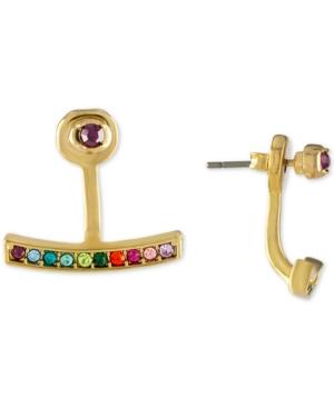 Rachel Rachel Roy Gold-tone Multi-stone Front & Back Earrings