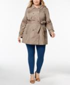 Celebrity Pink Trendy Plus Size Double-breasted Hooded Trench Coat