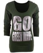 Blue 84 Women's Long-sleeve Tulane Green Wave Flicker T-shirt