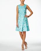Tahari Asl Sleeveless Floral-print A-line Dress