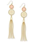 Inc International Concepts Gold-tone Stone And Disc Tassel Drop Earrings, Only At Macy's