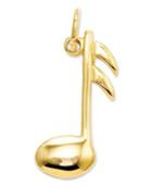 14k Gold Charm, Musical Note Charm