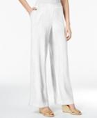 Jm Collection Petite Pull-on Wide-leg Crinkle Pants, Only At Macy's