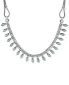 Lucky Brand Silver-tone Turquoise-look Collar Necklace
