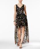 Adrianna Papell Embroidered High-low Gown