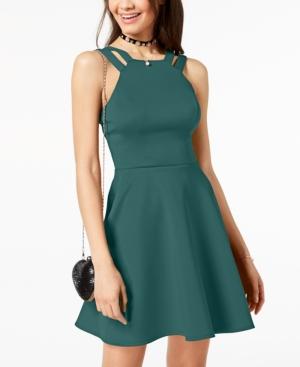 B Darlin Juniors' Double-strap Fit & Flare Dress