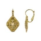 2028 Gold-tone Diamond Shaped Drop Earrings