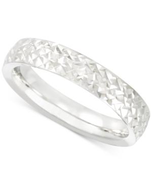 Textured Band In 14k White Gold