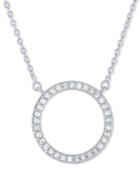 Diamond Circle Pendant Necklace (1/4 Ct. T.w.) In Sterling Silver, 16 + 2 Extender