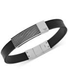 Emporio Armani Men's Stainless Steel Logo Leather Bracelet Egs2072