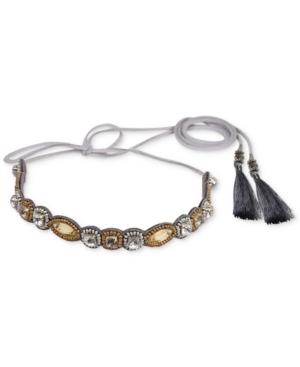 Deepa Two-tone Crystal, Bead & Tassel Hair Tie Wrap