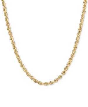 14k Gold Necklace, 20 Diamond Cut Rope Chain