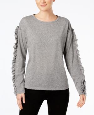 Inc International Concepts Ruffle-sleeve Sweatshirt, Created For Macy's