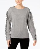 Inc International Concepts Ruffle-sleeve Sweatshirt, Created For Macy's
