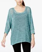 Alfani Petite Hi-low Sheer Knit Sweater, Only At Macy's
