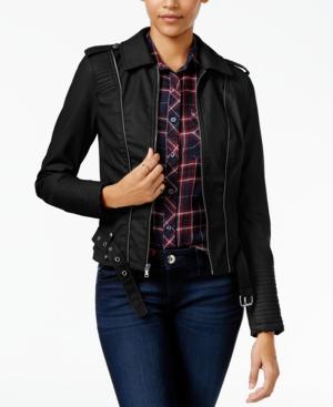 Celebrity Pink Juniors' Faux-leather Zipper-trim Jacket