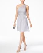 Adrianna Papell One-shoulder Embellished Dress