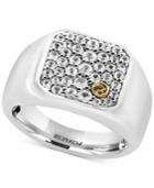 Effy Men's White Sapphire Cluster Ring (1-1/4ct. T.w.) In Sterling Silver And 18k Gold