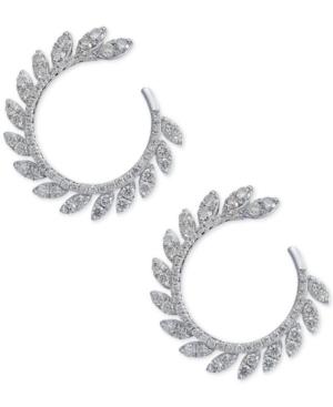 Diamond Feathered Circle Drop Earrings (7/8 Ct. T.w.) In 14k White Gold