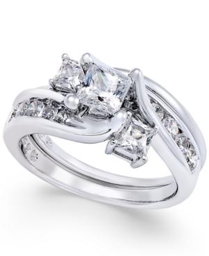 Diamond Interlocking Bridal Set (1-1/2 Ct. T.w.) In 14k White Gold