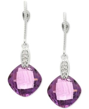 Amethyst (8 Ct. T.w.) & Diamond Accent Drop Earrings In 14k White Gold