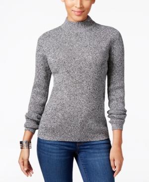 Karen Scott Marled Mock-neck Sweater, Only At Macy's