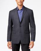 Vince Camuto Men's Slim Modern Fit Gray Mini Windowpane Sport Coat