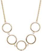 Textured Circle Collar Necklace In 10k Gold