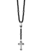 King Baby Men's Onyx Bead Pendant Necklace In Sterling Silver