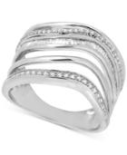 Diamond Multi-row Abstract Statement Ring (1/2 Ct. T.w.) In Sterling Silver