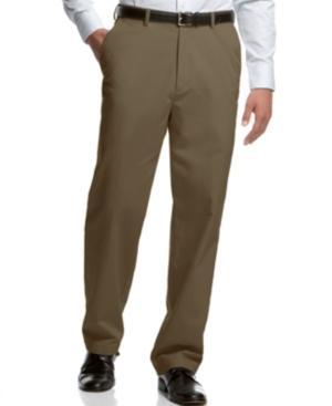 Haggar Dress Pants, Performance Comfort Classic Fit Flat Front Microfiber