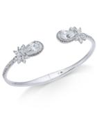 Danori Silver-tone Crystal Flower Cuff Bracelet, Created For Macy's