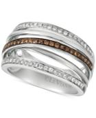 Le Vian Chocolatier Diamond Multi-band Crisscross Ring (3/8 Ct. T.w.) In 14k White Gold