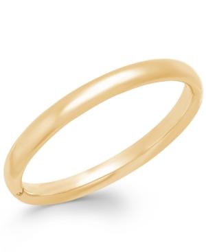 Signature Gold Polished Bangle Bracelet In 14k Gold Over Resin