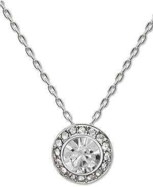 Swarovski Necklace, Silver-tone Crystal Circle Pendant