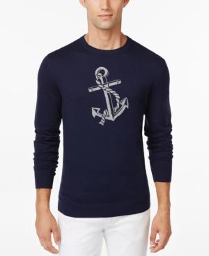 Club Room Anchor Crew-neck Sweater, Only At Macy's