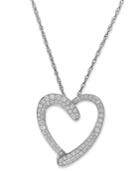 Diamond Necklace, 10k White Gold Diamond Heart Pendant (1/2 Ct. T.w.)