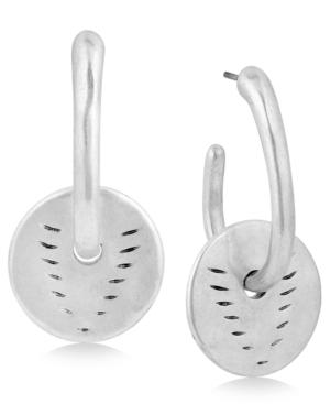 Lucky Brand Silver-tone Etched Drop Earrings