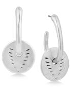 Lucky Brand Silver-tone Etched Drop Earrings