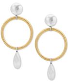 Lucky Brand Two-tone Circle Drop Earrings