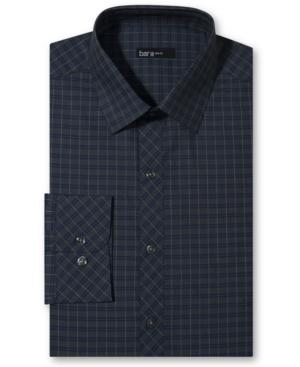 Bar Iii Slim-fit Deep Blue Mini-check Dress Shirt