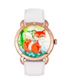 Bertha Quartz Vivica Collection Rose Gold And White Leather Watch 38mm