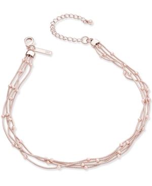 Inc International Concept Rose Gold-tone Multi-strand Choker Necklace, Only At Macy's