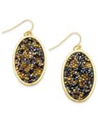 Thalia Sodi Gold-tone Rough Glitter Oval Drop Earrings, Only At Macy's