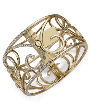 Danori Gold-tone Pave Openwork Bangle Bracelet, Created For Macy's