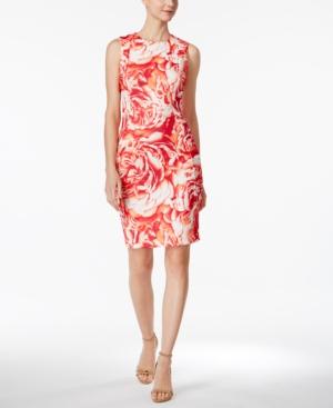 Calvin Klein Floral Scuba Sheath Dress